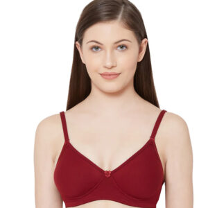 Polyester Cotton Soft Padded T-Shirt Bra With Removable Straps - 1030