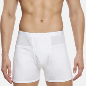 Men 100% Combed Cotton White Pocket Trunk Target