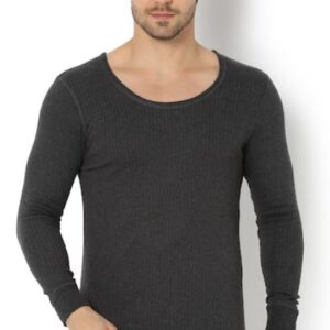 Men's Solid-Anti Bacterial, Low Neck, Full Sleeve Thermal Top