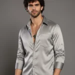 satin formal shirt for men