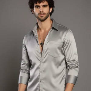 satin formal shirt for men