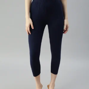 Cuff Length Leggings-Blue