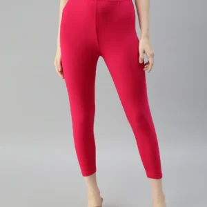 Cuff Length Leggings-Pink