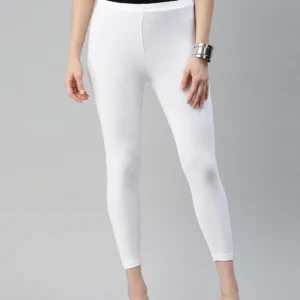 Cuff Length Leggings-White