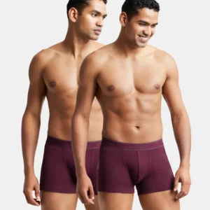 Super Combed Cotton Rib Solid Trunk with StayFresh Treatment (Pack of 2)#1011