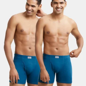 Super Combed Cotton Rib Solid Boxer Brief with Ultrasoft and Durable Waistband(Pack of 2)#8008