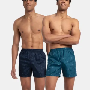 Super Combed Mercerized Cotton Woven Inner Boxers with Ultrasoft and Durable Inner Waistband (Pack of 2)#8222