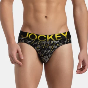 Super Combed Cotton Elastane Stretch Printed Brief with Ultrasoft Waistband #FP22