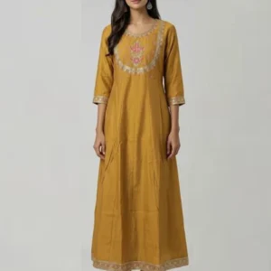 Women's Flair Cotton Kurti Golden Yellow