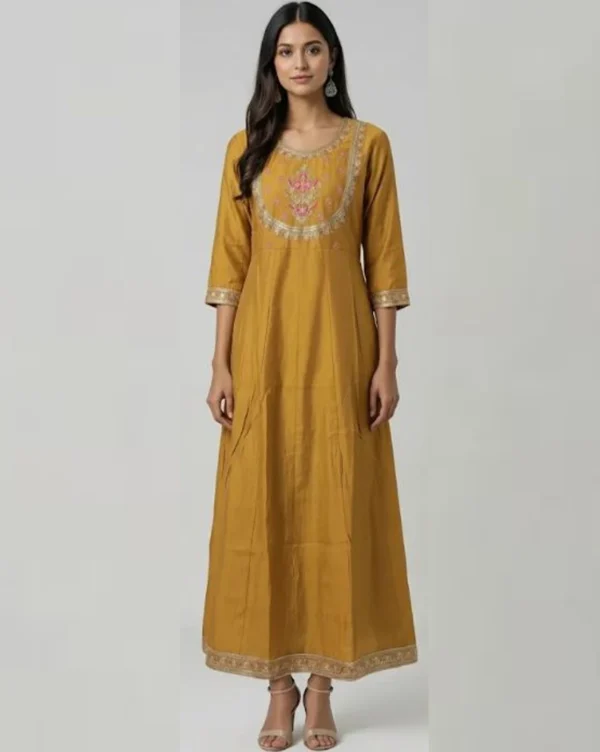 Women's Flair Cotton Kurti Golden Yellow