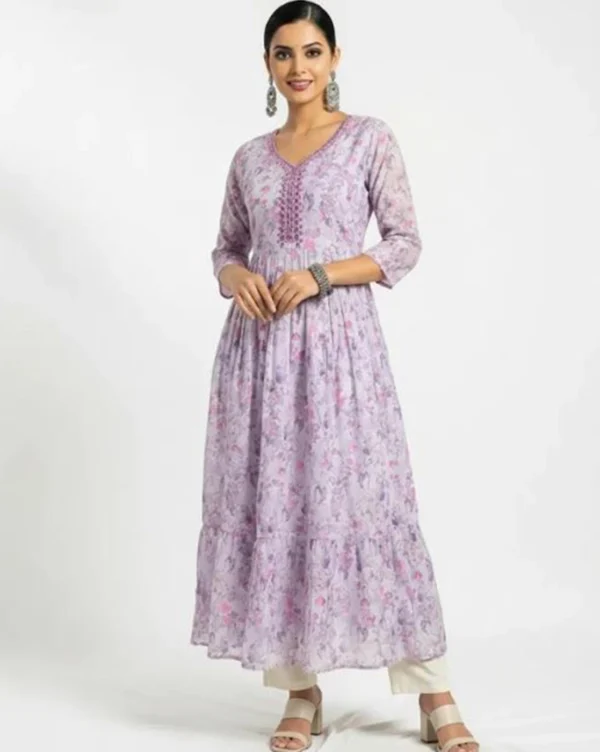Women's Flair Cotton Kurti Lavender