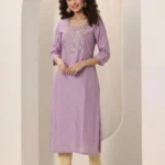 Women's Straight Cut Silk Cotton Kurti Lavender