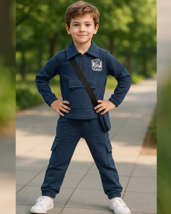 Boy's Full Suit Two Pieces Navy Blue Hosiery