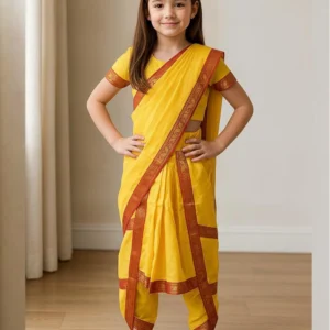 Kids Bharatanatyam Dress Yellow
