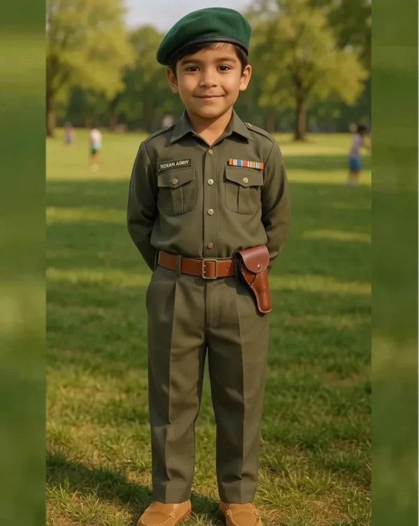 Kids Indian Royal Army Dress