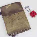 Semi Tissue Silk Saree Grey with Cream