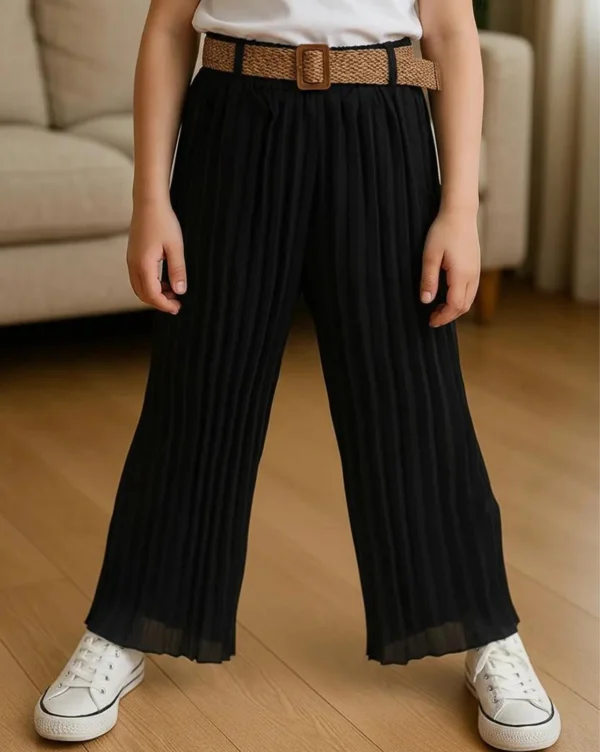 Girl's Plazo Georgette Lycra Plain Pant