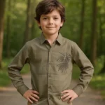 Boy's Premium Poly Cotton Shirt Olive Green