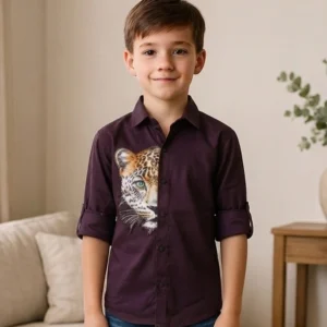 Boy's Premium Cotton Shirt Maroon