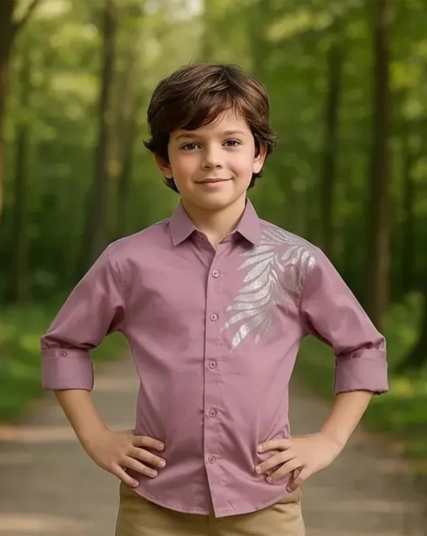 Boy's Premium Poly Cotton Shirt Dusty Rose