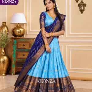 Ladies Lehenga Semi Tussar - Blue, Free Size