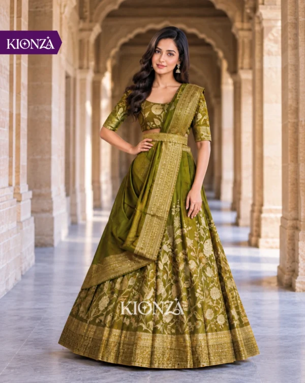 Ladies Semi Tussar Lehenga