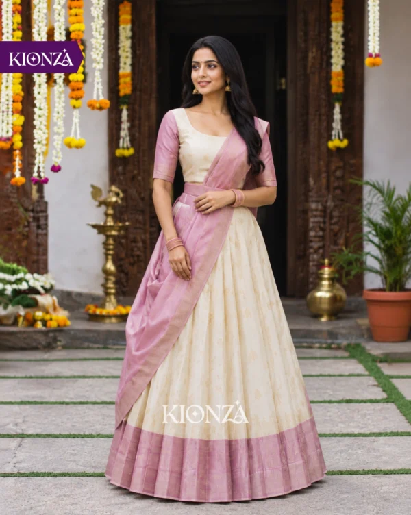 ladies lehenga semi tussar