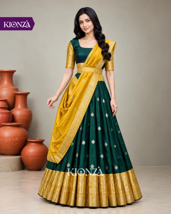 ladies lehenga semi tussar