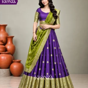 ladies lehenga semi tussar