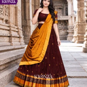 ladies lehenga semi tussar
