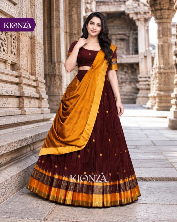 ladies lehenga semi tussar