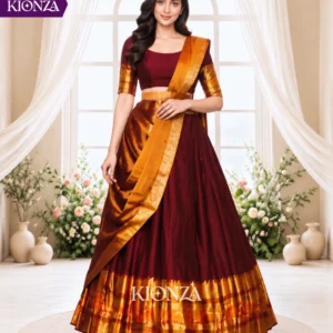 ladies lehenga semi tussar