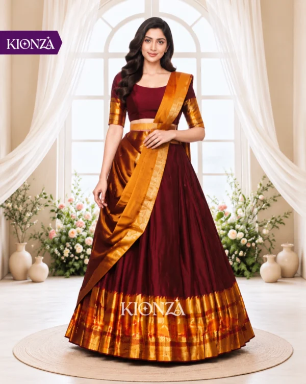 ladies lehenga semi tussar