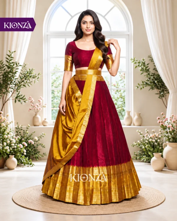 ladies lehenga semi tussar