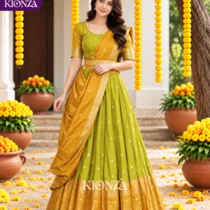 ladies lehenga semi tussar