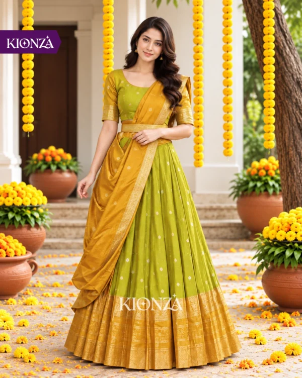 ladies lehenga semi tussar
