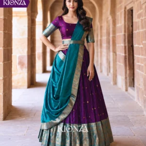 ladies lehenga semi tussar