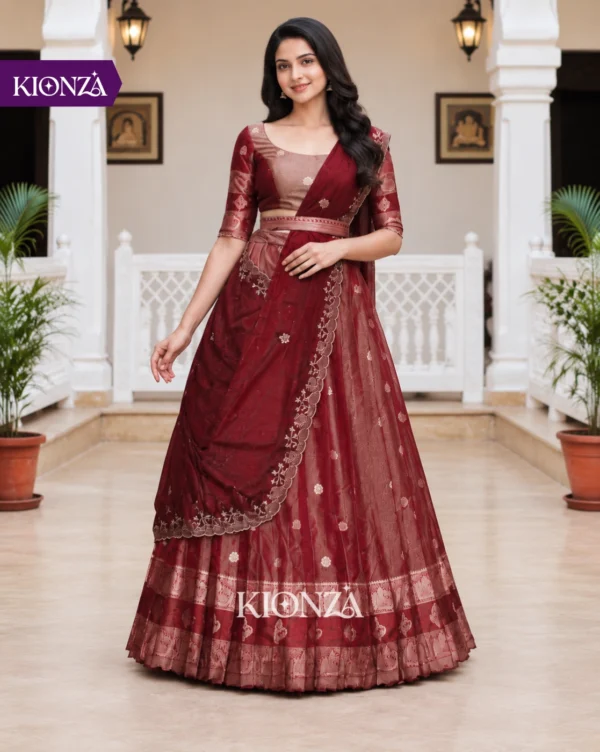 ladies lehenga semi tussar