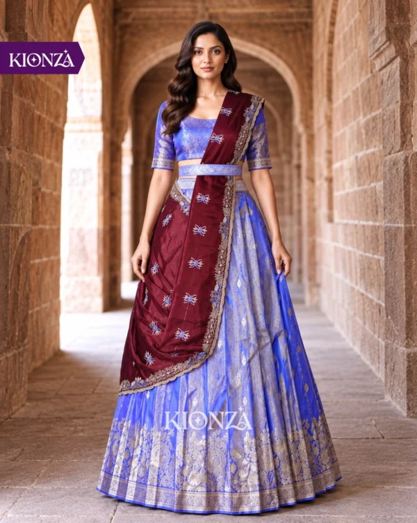 ladies lehenga semi tussar