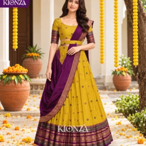 ladies lehenga semi tussar