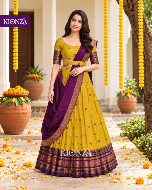 ladies lehenga semi tussar