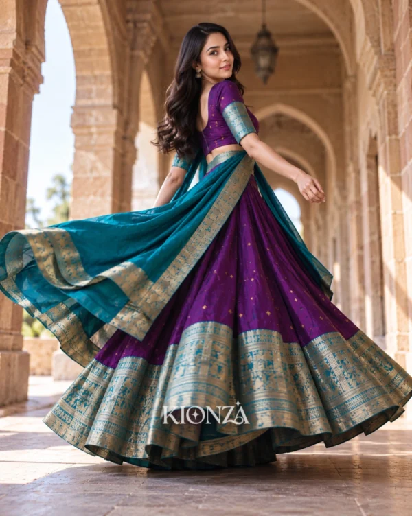 ladies lehenga semi tussar