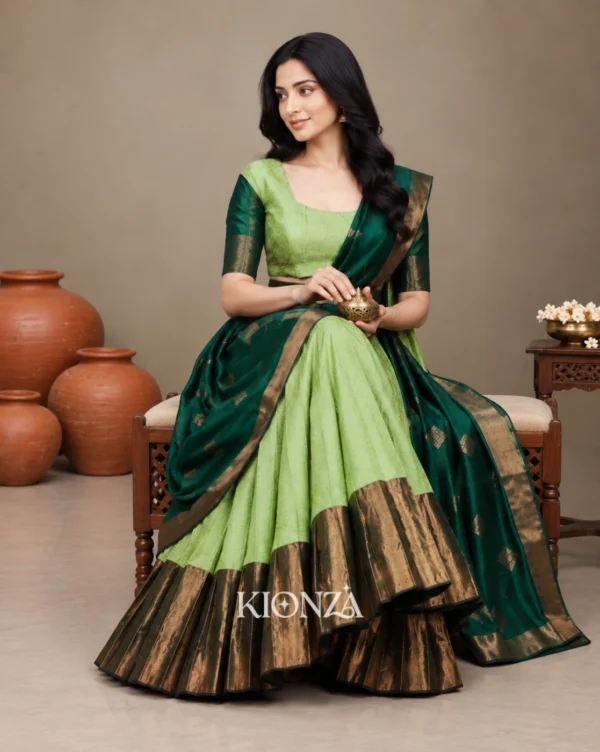 ladies lehenga semi tussar