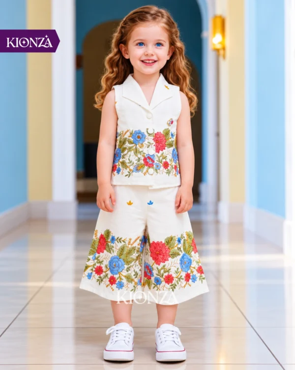 Girls Western Capri Set White