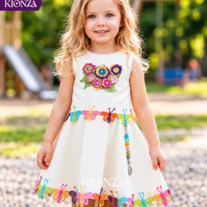 Girls Western Frock White