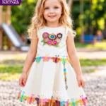 Girls Western Frock White