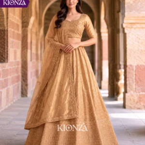 Ladies Lehenga Salsa Netted Work - Beige, Free Size
